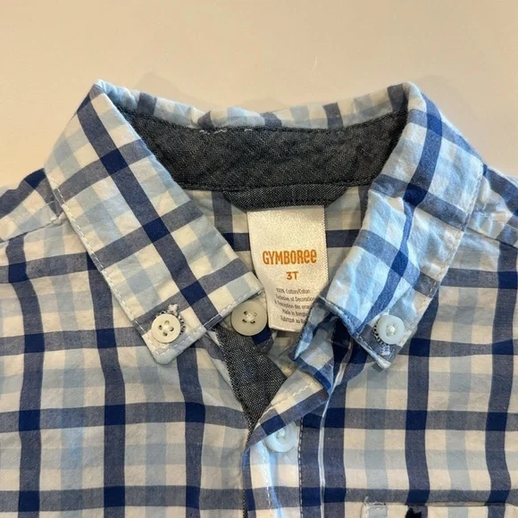 Gymboree Plaid Button Down Shirt Size 3T - Picture 3 of 4